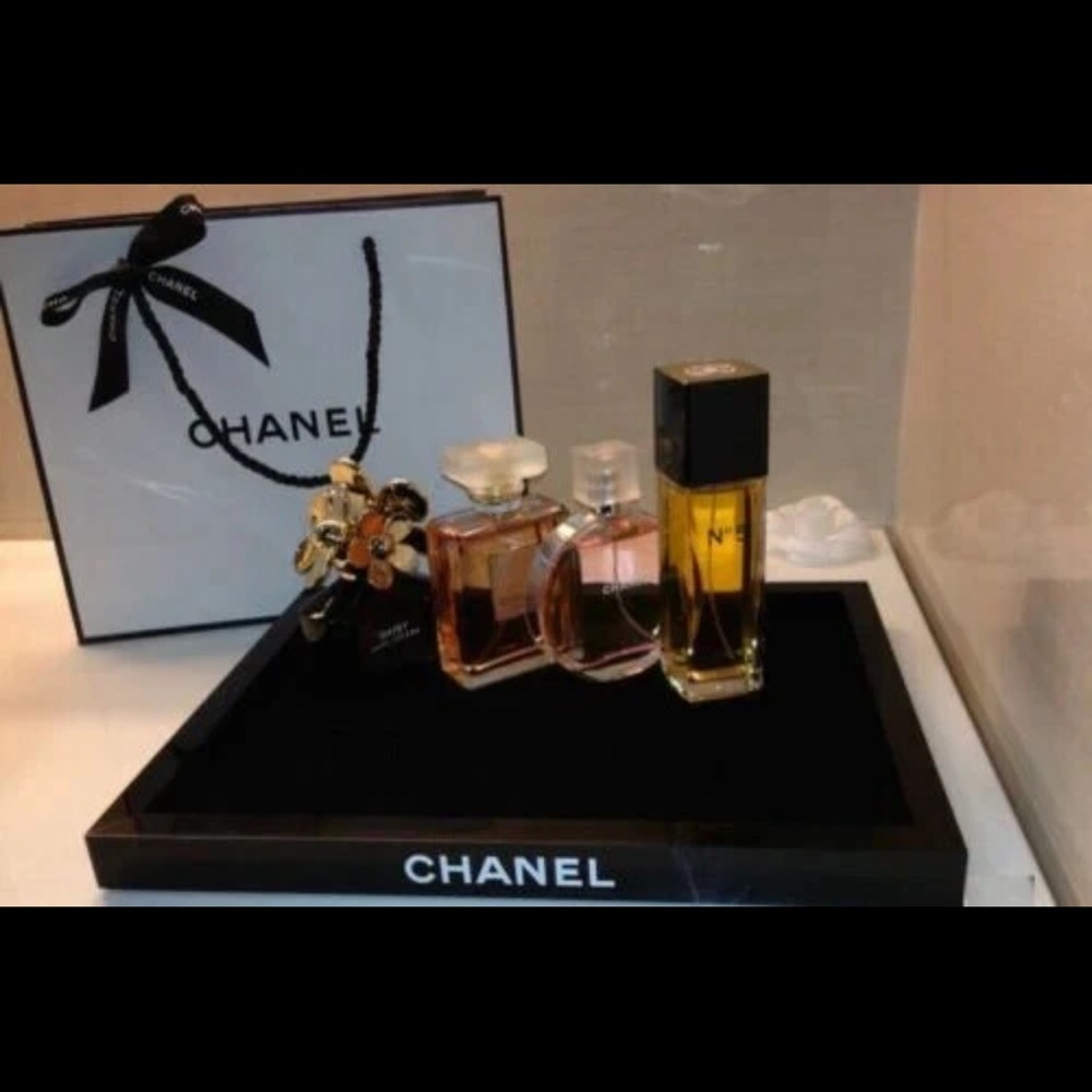 Vip Gift ChanelBeauty Acrylic w/ Velvet interior Black Tray Organiser with BOX - Picture 7 of 8